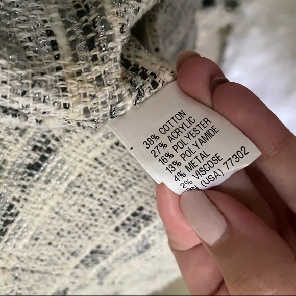 ZARA Cream Black Tweed Crop Blazer Jacket - Picture 7 of 7